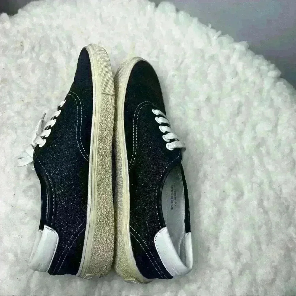 Saint Laurent Black Bedford Glitter Court Classic Sneakers - Picture 4 of 9